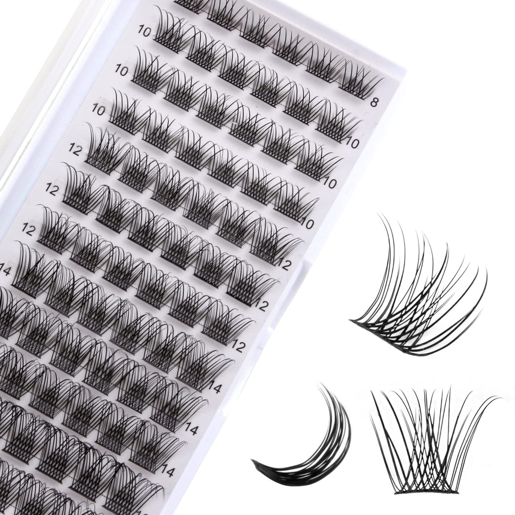 Handmade Mix-Length D Curl Cluster Lashes - 72Pcs Soft, Fluffy, Easy-to-Apply DIY Eyelash Extension Set (MIX-2)