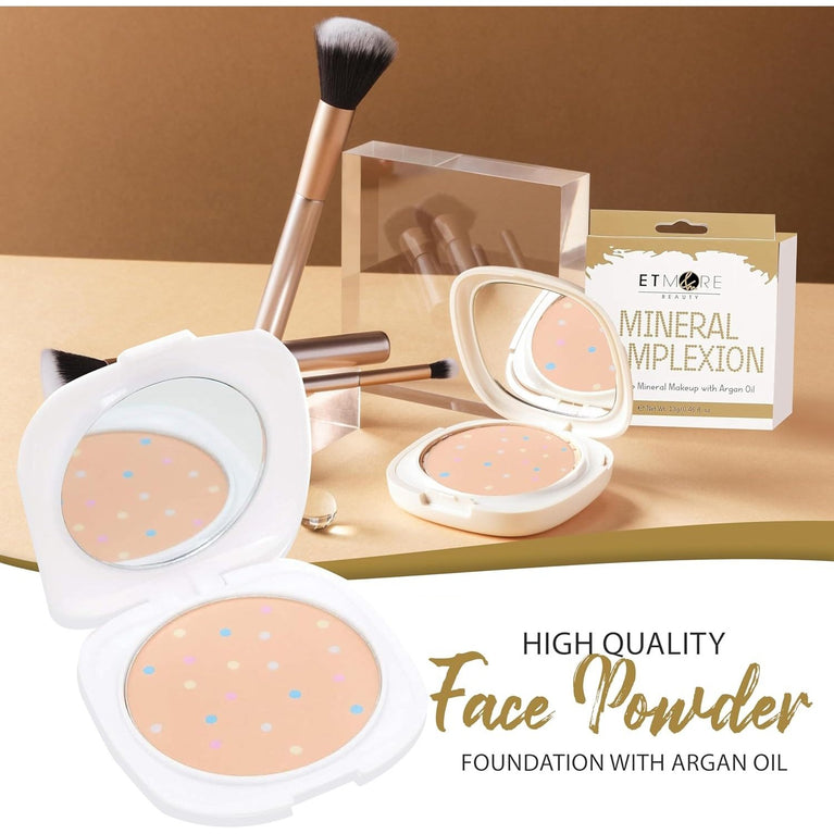 Etmore Luxurious Radiance Compact Powder - Argan Oil Infused for Seamless Blending and Luminous Finish