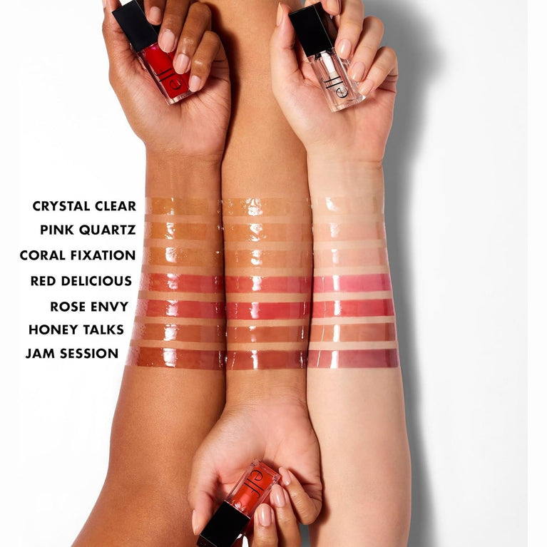 e.l.f. High-Shine Nourishing Lip Oil With Jojoba Infusion, Vegan & Cruelty-Free, Crystal Clear Finish