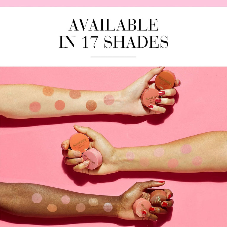 Bourjois 54 Rose Frisson Natural Glow Powder Blush 2.5g - Breakage-Resistant with Baked Technology Formula and Sensual Rose Scent