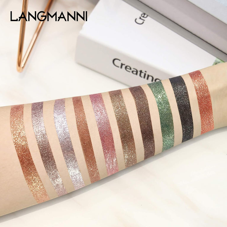 Highly Pigmented 10 Shades Liquid Glitter Eyeshadow Set - Matte & Metallic, Sweatproof, Long-Lasting for Daring & Bold Eye Looks (10pcs)