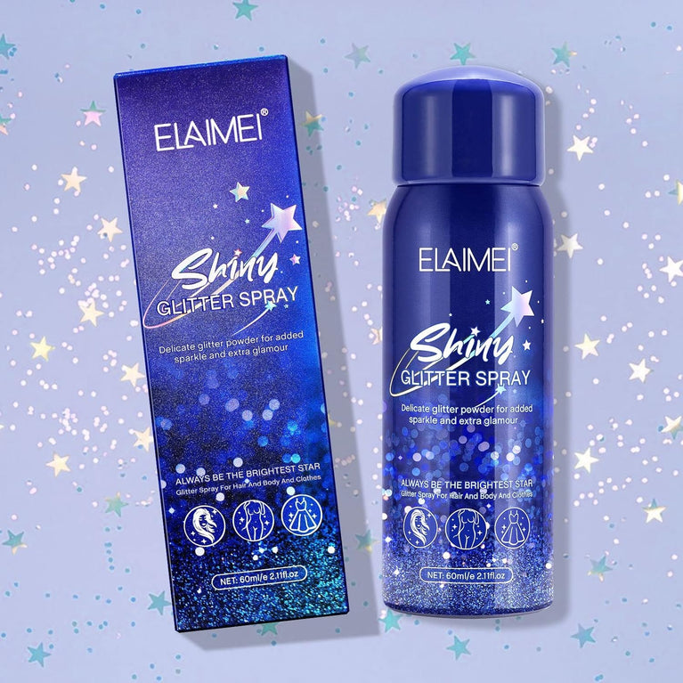Pegciz Quick-Dry, Waterproof Body and Hair Shimmer Spray, Fragrant Glitter Hairspray for Festivals, Parties, and Gymnastic Competitions, Suitable for Body, Hair, and Clothing