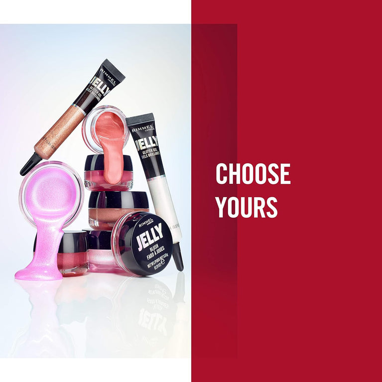 Dewy Radiance Rimmel London Jelly Blush in Melon Madness - Water-Based, Long Lasting, Compact 5.53g