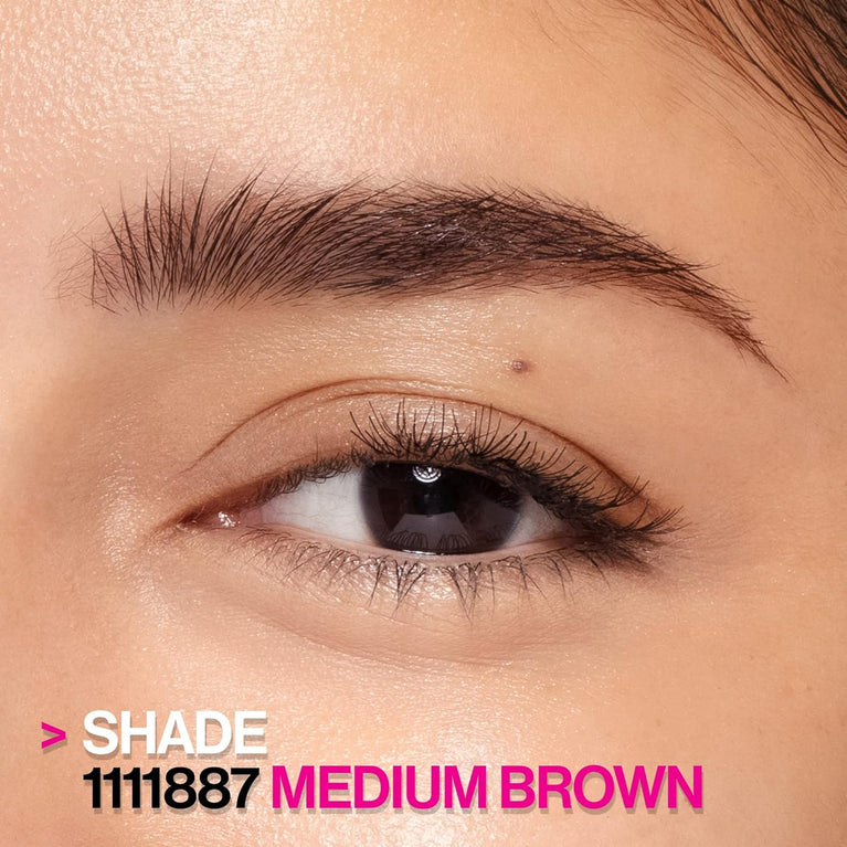 Wet 'n' Wild Brow-Sessive Medium Brown Eyebrow Pencil, Dual-Functional with Spoolie Brush, for Natural, Buildable Eyebrow Definition
