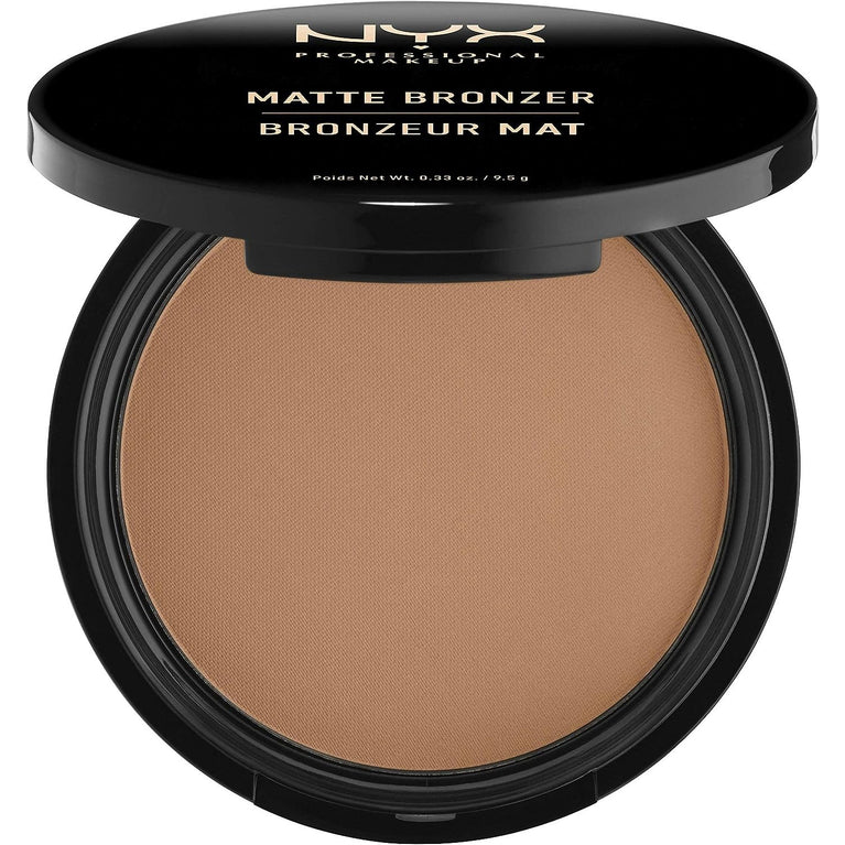 NYX Professional Sun-Kissed Matte Bronzer - Vegan & Skin-Friendly, Medium Shade for Face and Body