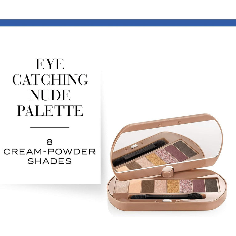 Bourjois Elegant NUDE PALETTE Eyeshadow Trio with Highlighter and Dual-End Applicator, 4.5g