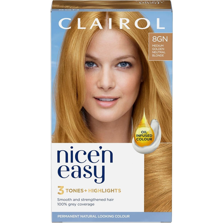 Clairol Nice'n Easy Crème, Oil-Infused Hair Dye in Medium Golden Blonde