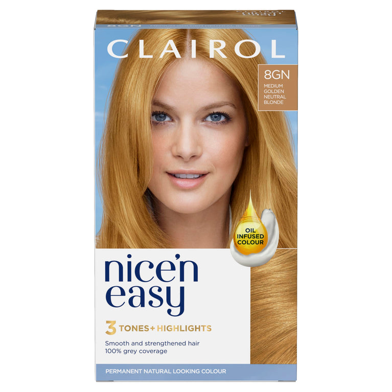 Clairol Nice'n Easy Crème, Oil-Infused Hair Dye in Medium Golden Blonde