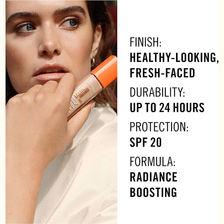 Rimmel Lasting Radiance Foundation in Soft Beige - Medium Coverage with SPF 25 and Anti-Pollution Properties, 30ml