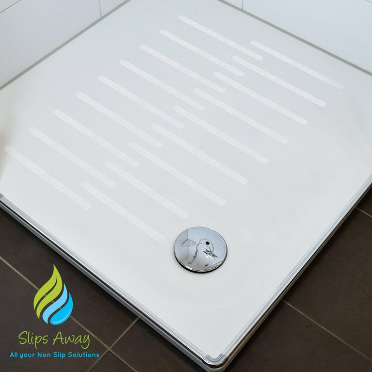 Anti-Slip Shower Stickers for Bath Safety (8 White Strips)