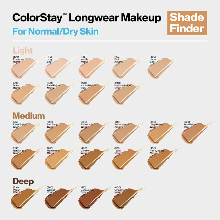 Revlon 24-Hour ColorStay Makeup Foundation for Normal/Dry Skin - Ivory, 30 ml