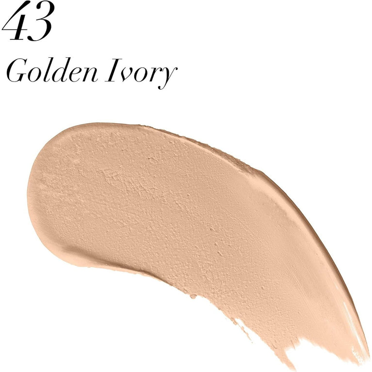 Max Factor Miracle Touch Radiant Finish Foundation with SPF 30 and Hydrating Hyaluronic Acid, Shade 43 Golden Ivory