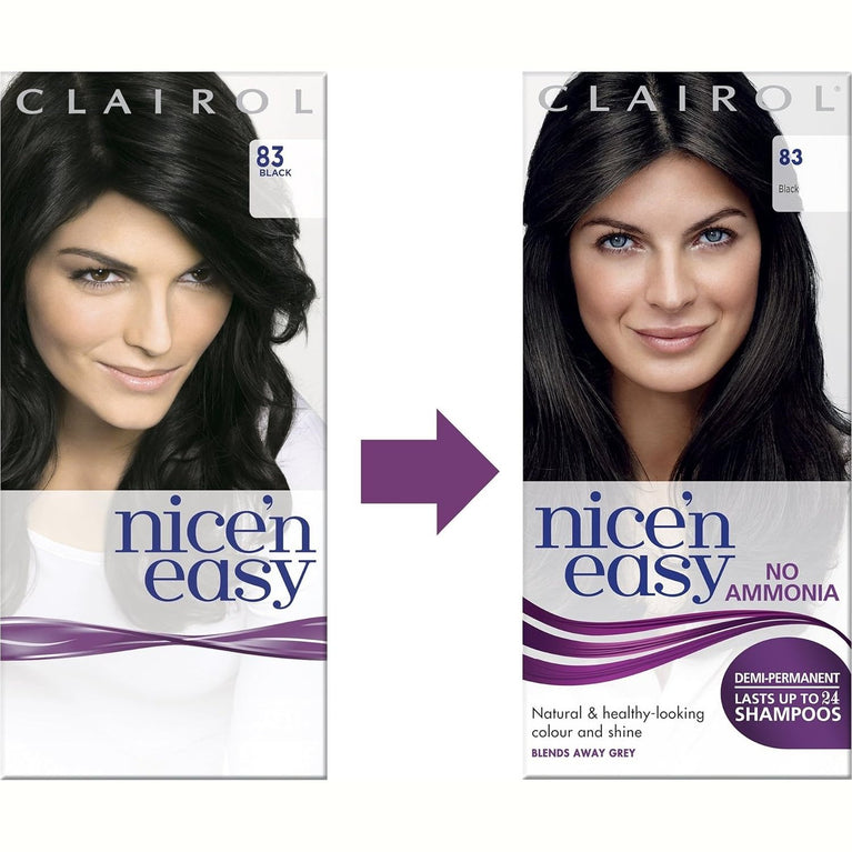 Clairol Nice'n Easy No Ammonia Hair Dye, 83 Natural Black