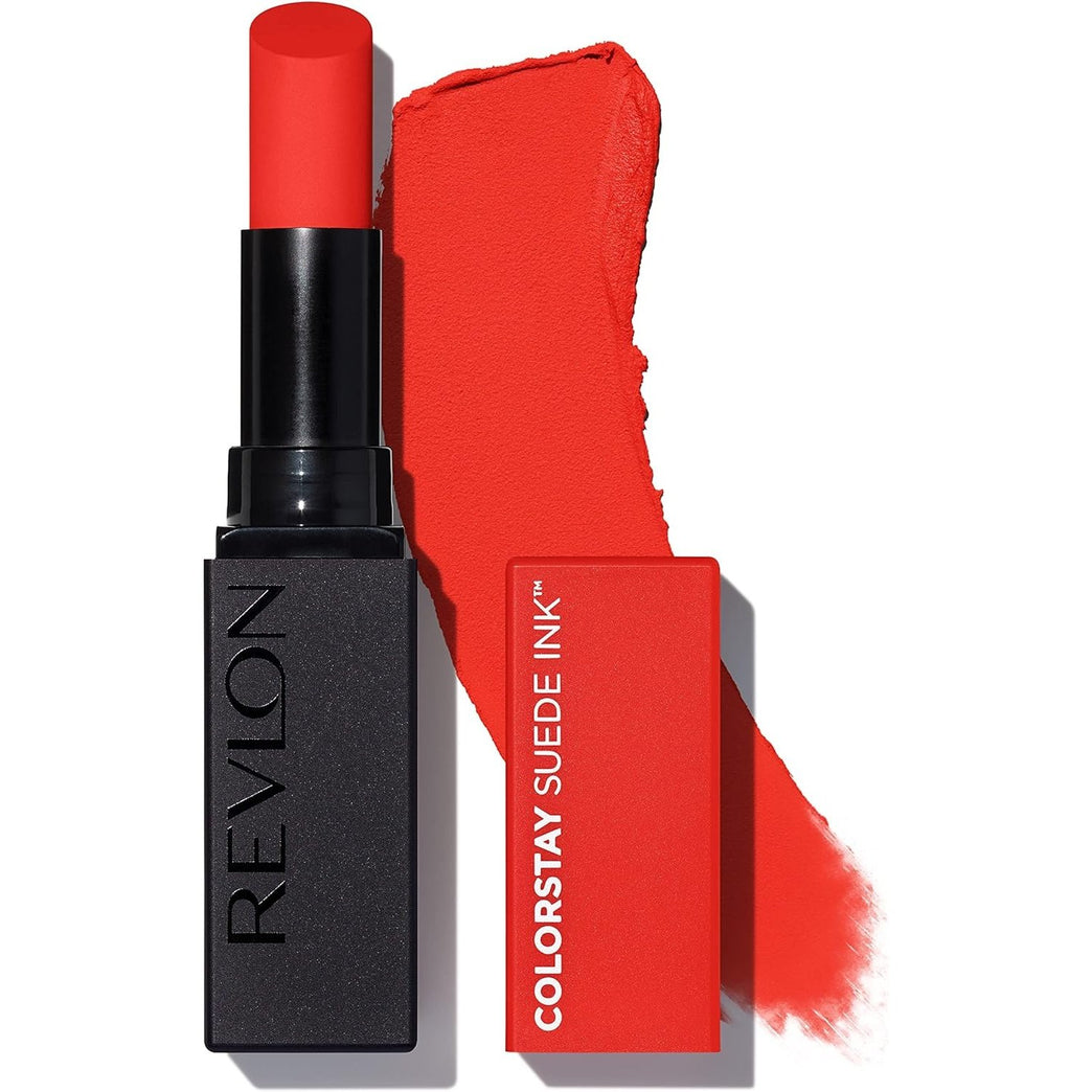 Revlon ColorStay Flame-Red Suede Ink Lipstick with 8HR No-Transfer Formula