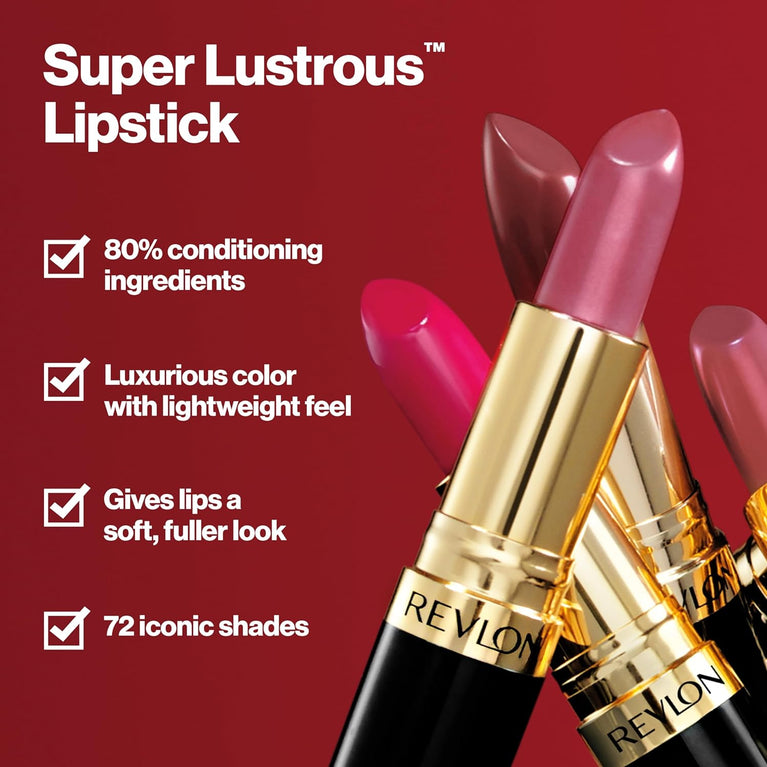 Revlon Iconic Super Lustrous Lipstick with Vitamin E & Avocado Oil in Pink- Pink in the Afternoon (415)