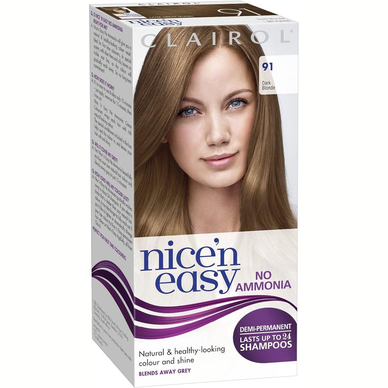 Clairol Nice'n Easy No Ammonia Hair Dye, 91 Dark Blonde