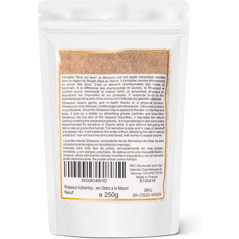 100% Natural Organic Ghassoul Moroccan Skin and Hair Care Set