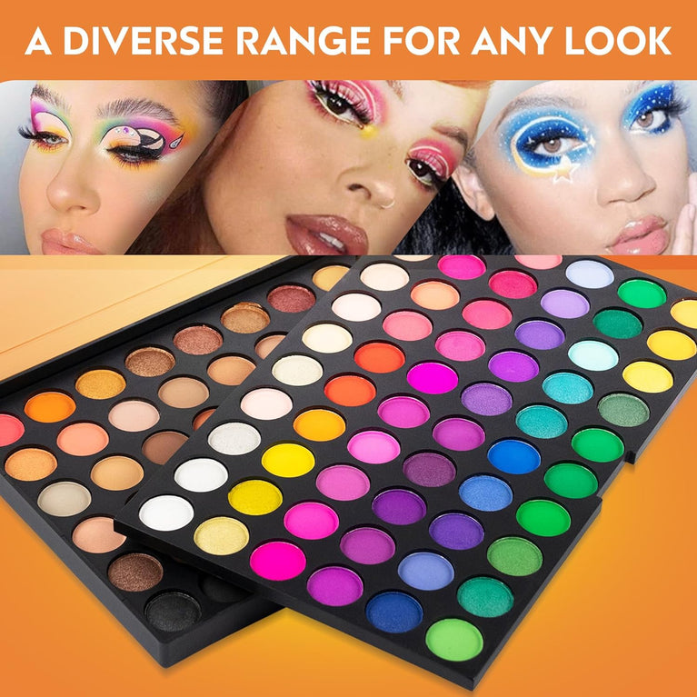 LaRoc's Ultimate Eyeshadow Collection | 120 Shades of Pigmented and Blendable Matte, Shimmer, Glitter and Metallic Shadows | Versatile Makeup Palette for All Occasions