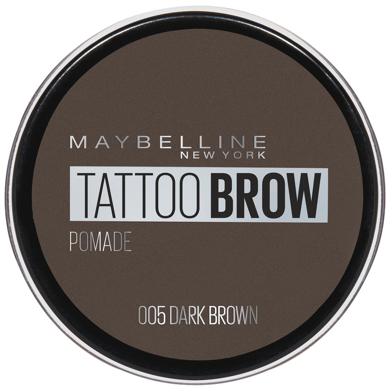 Maybelline Dark Brown Tattoo Brow Pomade Pot - Longlasting, Smudge-Proof, 5g, Single Pack