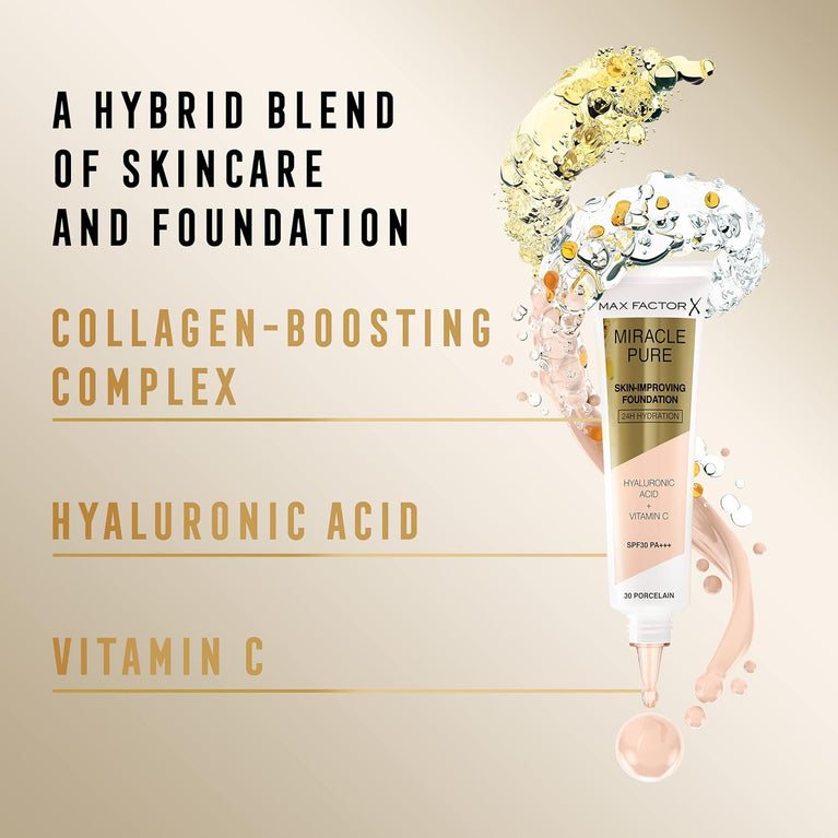 Max Factor 24-Hour Hydrating Miracle Pure Foundation with SPF 30 in Natural Rose 50
