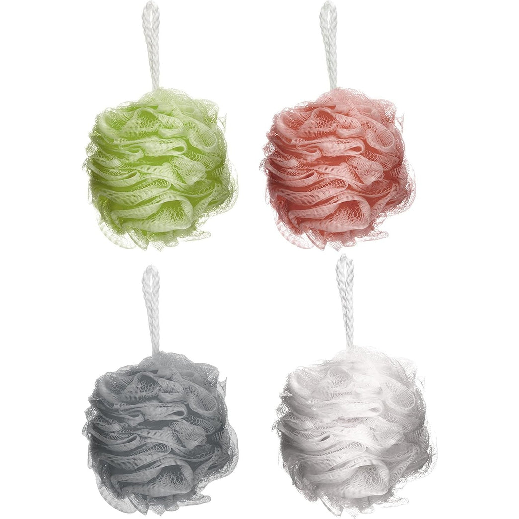 Luxurious ELYSIUM SPA Mesh Exfoliating Bath & Shower Sponges - Pack of 4