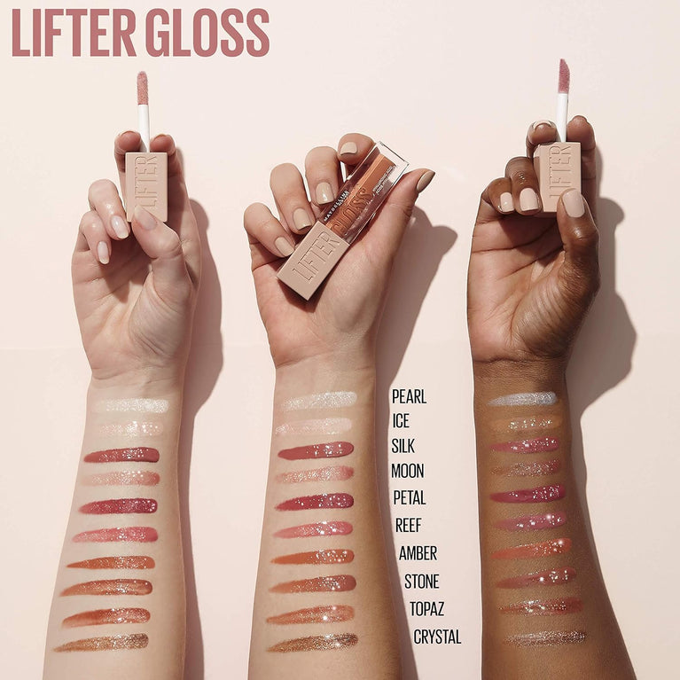 Maybelline New York Hyaluronic Acid Enriched Lip Gloss in Ice, 5.4 ml - For Plumper, Moisturised Lips