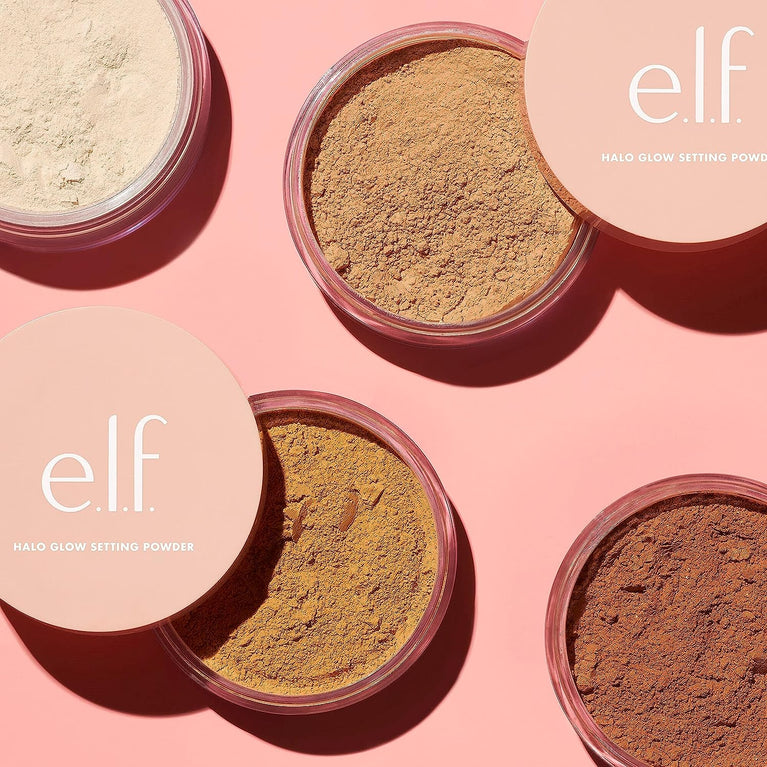 e.l.f. Luminous, Lightweight Halo Glow Setting Powder with Sapphire-Infused Blurring Effect and Semi-Matte Finish
