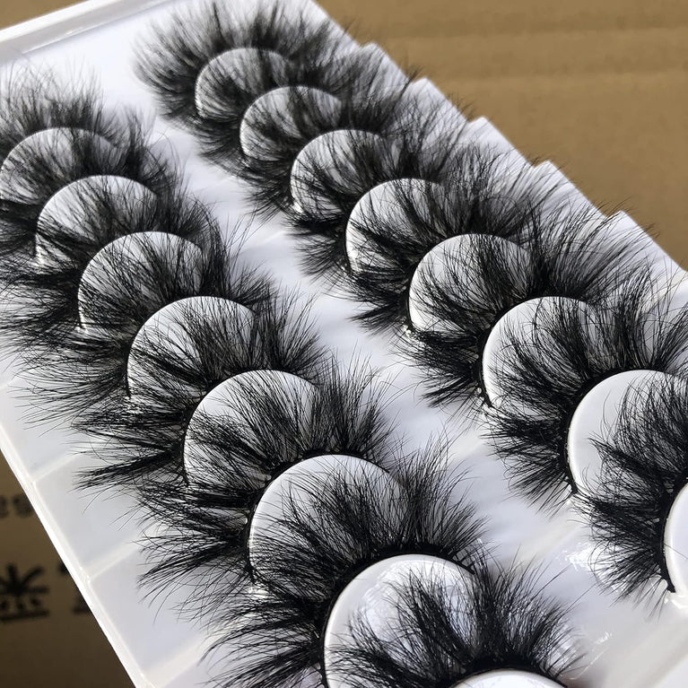 GMAGICTOBO Handmade 20mm 3D Mink False Eyelashes, 8 Pairs Fluffy Wispy Dramatic Eye Lashes Pack with Thick Volume, Soft and Lightweight for Bold Queen Makeup Look