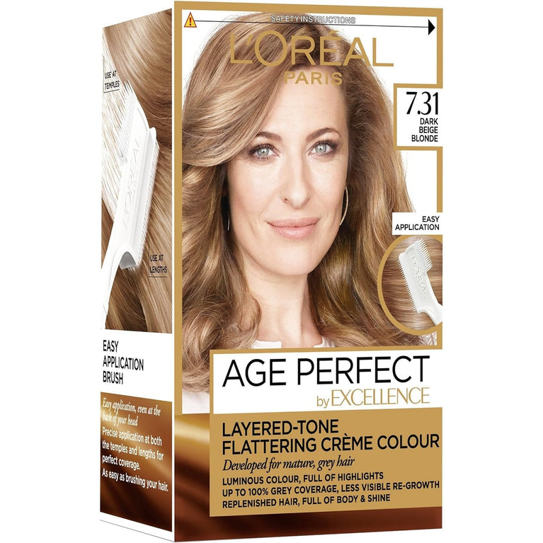 L'Oreal Excellence Age Perfect Dark Beige Blonde Hair Colour with Pro-Collagen and Pro-Ceramide