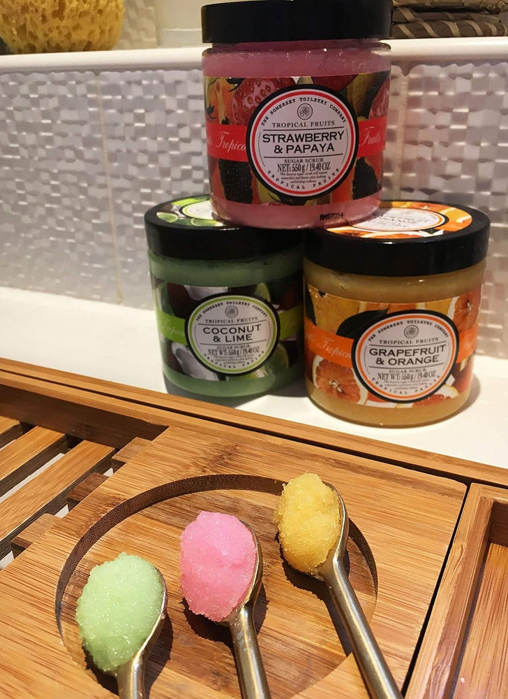 Tropical Fruits Sugar Scrub, Exfoliating Body Scrub For Smoother Healthier Skin Grapefruit and Orange 1 x 550g