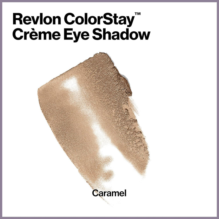 Revlon 24-Hour Creme Eye Shadow in Bronze Brown, Caramel (710) - Blendable Matte and Shimmer Finish with Waterproof Formula and In-Built Applicator Brush