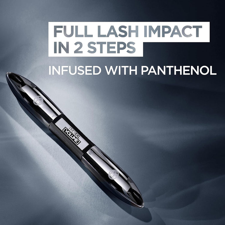 L'Oréal Paris Pro XXL Salon-Grade Mascara, Enhanced with Panthenol, 24-Hour Lasting, Clump and Smudge-Free, Ultimate Lash Volume in Black