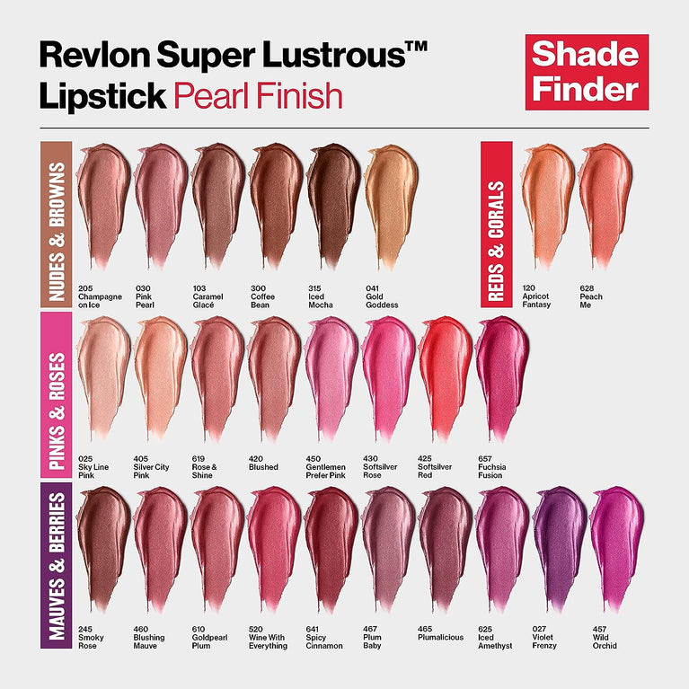 Revlon Vitamin E and Avocado Oil Infused Lipstick in Pink Pearl, Sky Line Pink - Moisturising High Impact Lipcolour, (025)