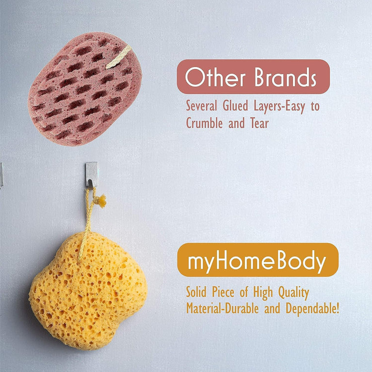 myHomeBody Premium Bath Sponge - Set of 3 Large Foam Loofah Sponges