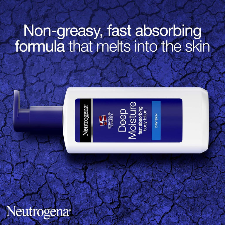 Neutrogena Deep Moisture Fast Absorbing Body Lotion for 24-Hour Hydration, 400 ml