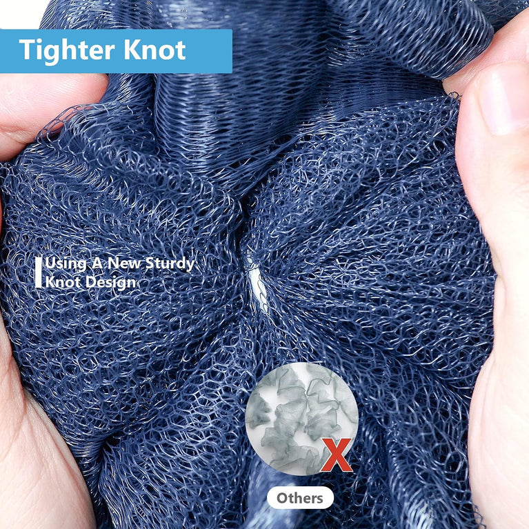 Large Navy Blue Bath Loofah Set of 4 for Men and Women