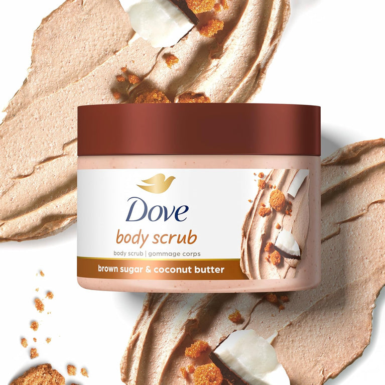 Dove Brown Sugar & Coconut Butter Body Scrub for Silky Smooth Skin 298ml