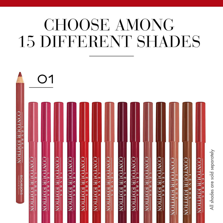 Bourjois Long-lasting Contour Edition Lip Liner in Nude Wave, Shea Butter and Grape Seed Oil Infused, 1.14g