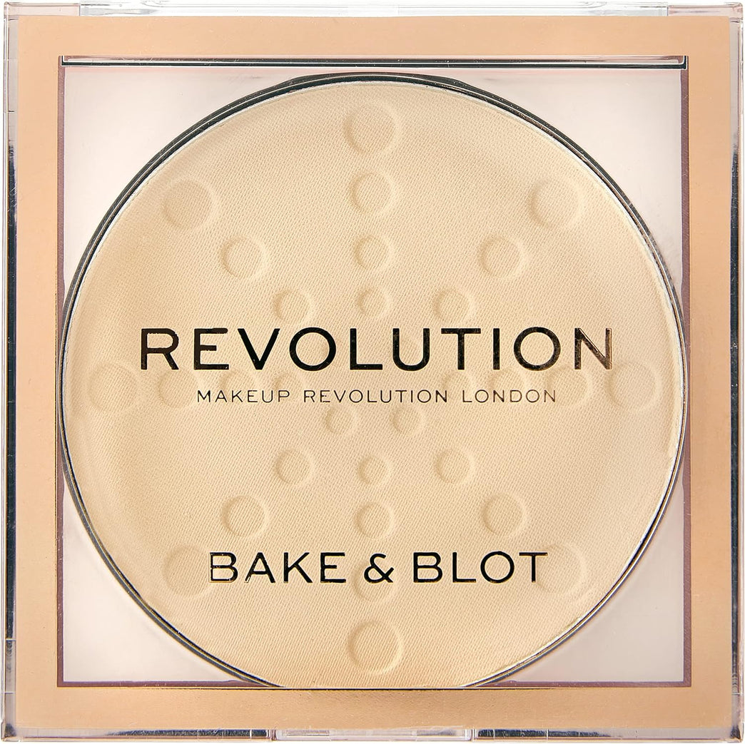 Revolution Beauty London Light Banana Bake and Blot Pressed Powder 5.5g for Matte Finish and Oil Control
