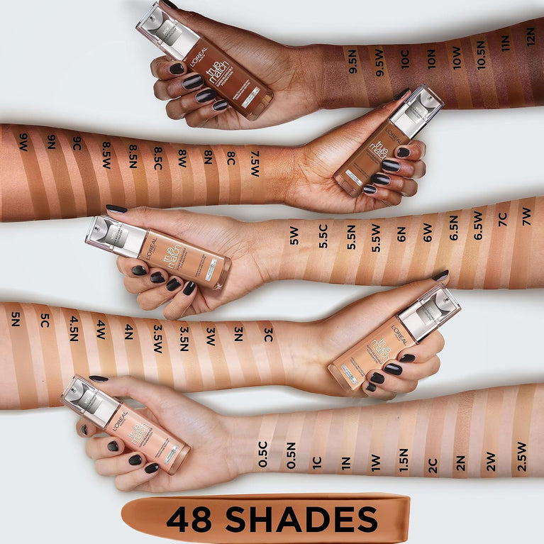 L'Oreal Paris True Match Hydrating Foundation with SPF 17 and Hyaluronic Acid - 1N Ivory, 30ml
