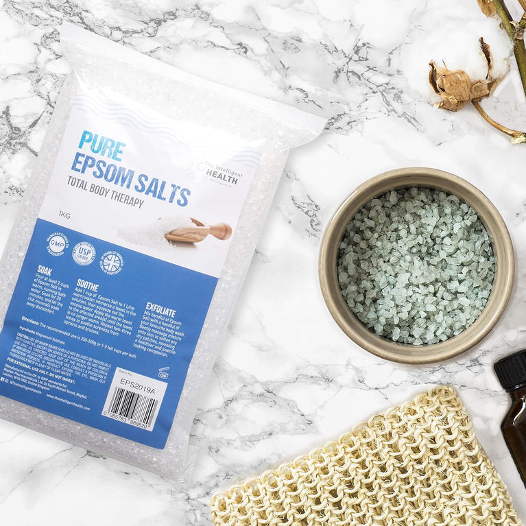 Relax and Recover with 10 Kg Pack of Pure Epsom Salts by The Intelligent Health