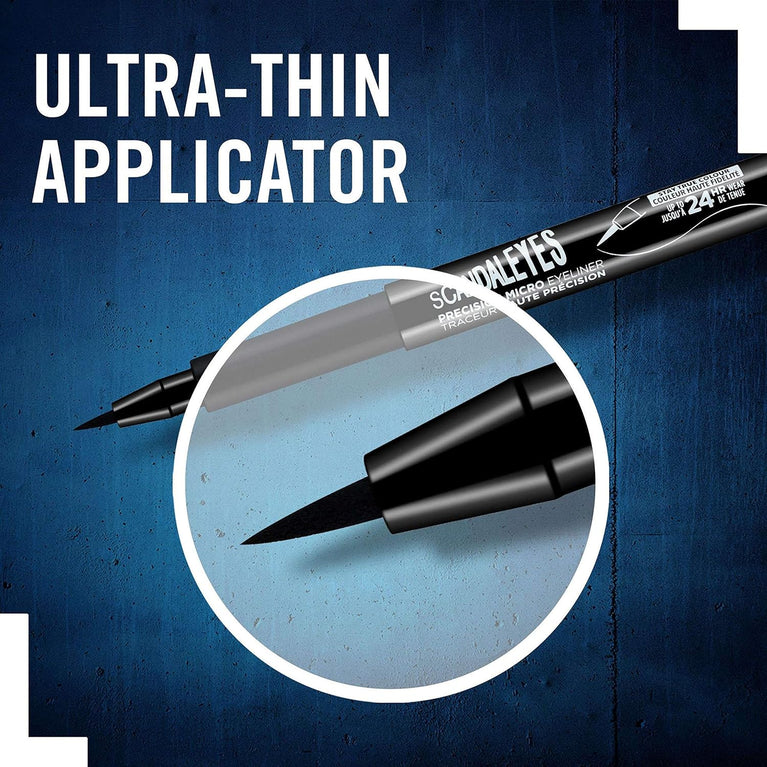 Rimmel Scandal'eyes Ultra-Black, Long-Lasting Precision Liquid Eyeliner with Unique 3D Felt Tip - 1.1ml