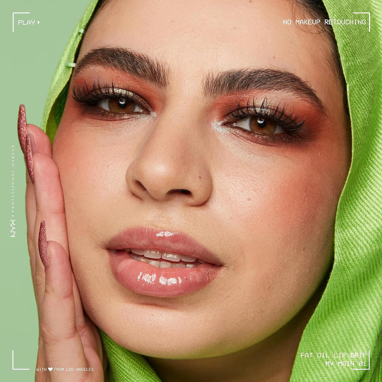 NYX Professional 12-Hour Hydrating Lip Gloss with Cloudberry & Raspberry Oils and Squalane, Non-Sticky High Shine, Fat Application, Vegan, Shade: My Main