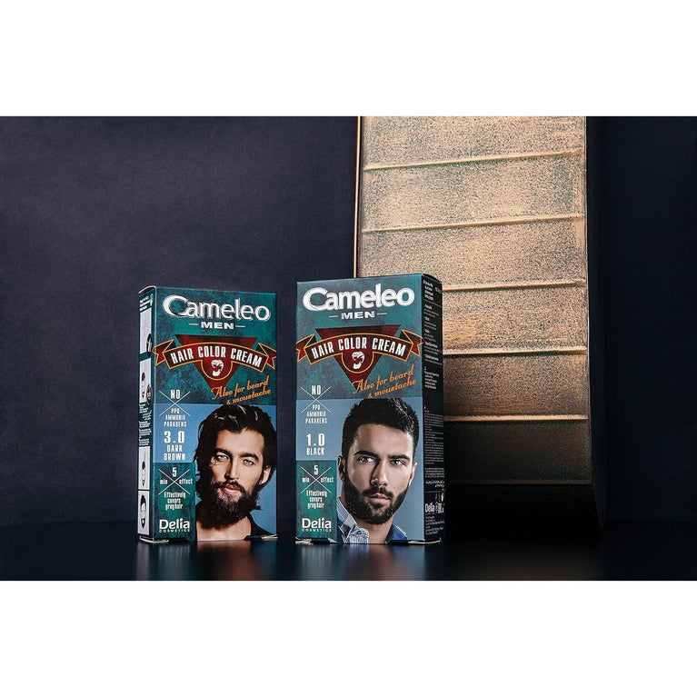 Cameleo Men - Grey Hair Solution Hair Colour for Men & Beard | 5-Min Natural Effect | Ammonia-Free | 30ml