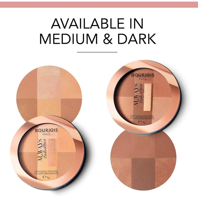 Bourjois Always Fabulous Medium Shade Bronzer - Long-Lasting, Sun-Kissed Glow, 9g