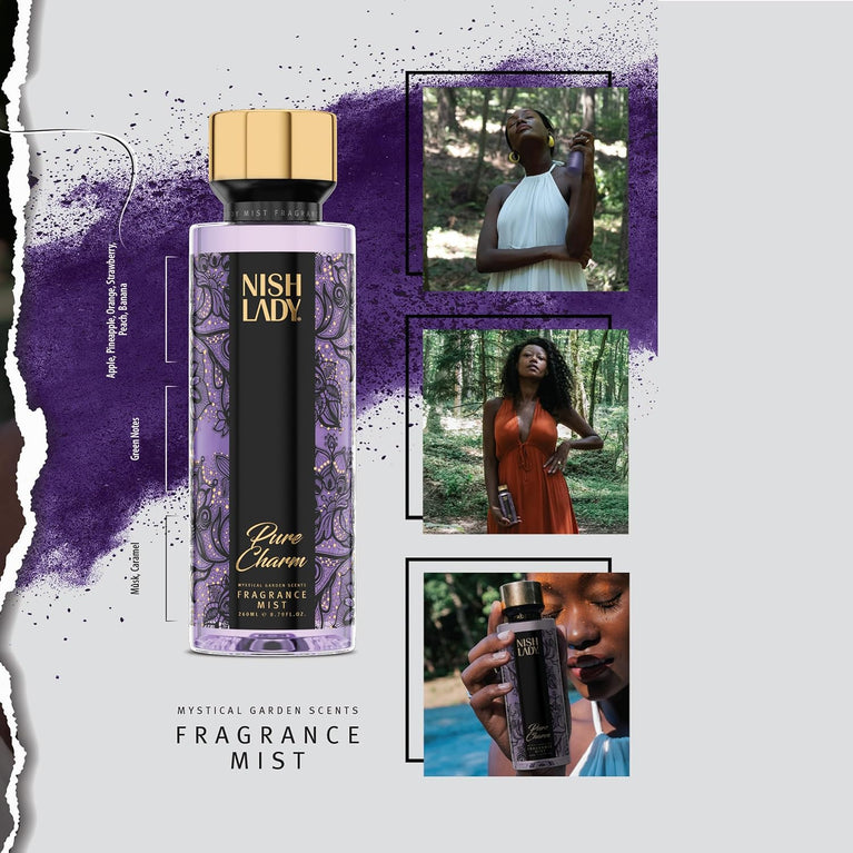 Nishlady Pure Charm Fragrance Body Spray for Women, 260 ml