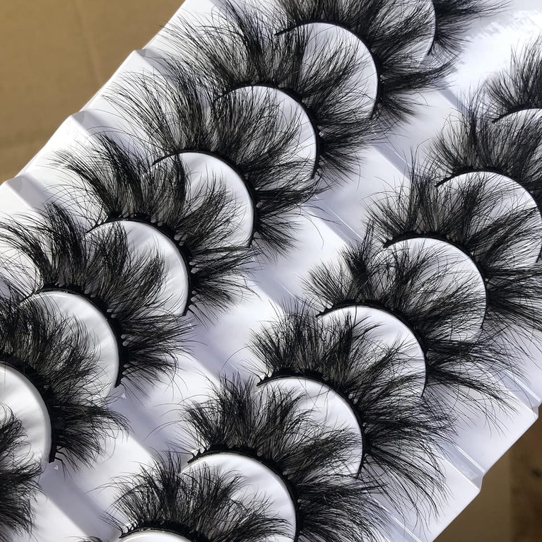 GMAGICTOBO Handmade 20mm 3D Mink False Eyelashes, 8 Pairs Fluffy Wispy Dramatic Eye Lashes Pack with Thick Volume, Soft and Lightweight for Bold Queen Makeup Look