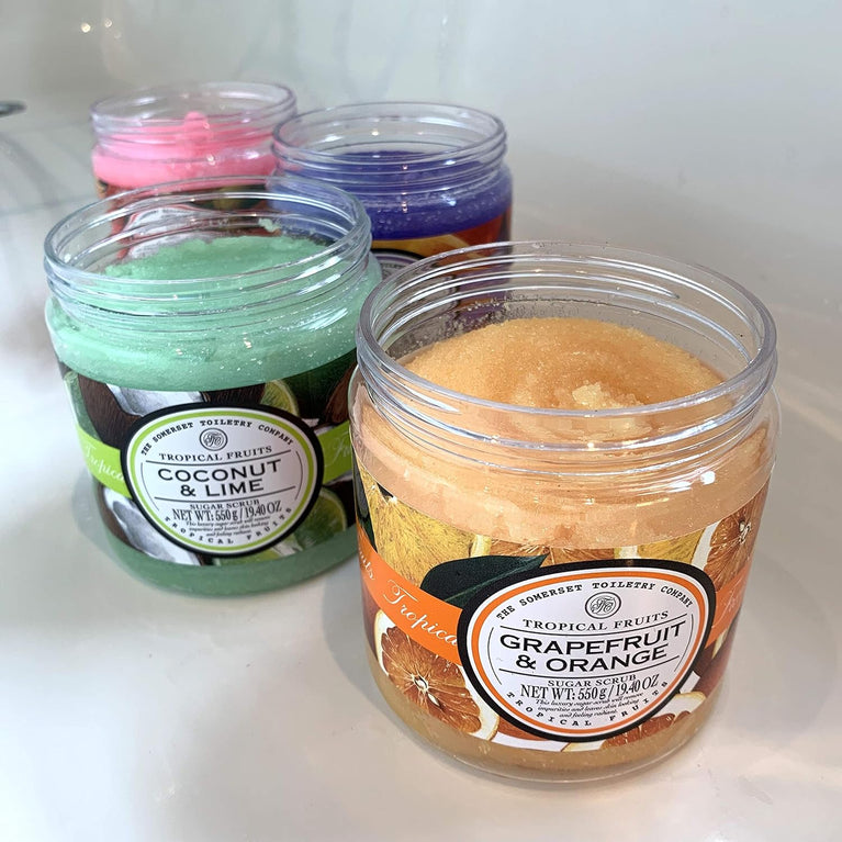 Tropical Fruits Sugar Scrub, Exfoliating Body Scrub For Smoother Healthier Skin Grapefruit and Orange 1 x 550g