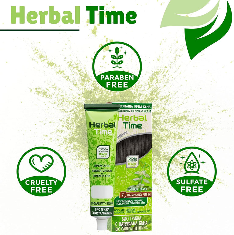 Natural Black Henna Cream Hair Dye with Nettle Extract