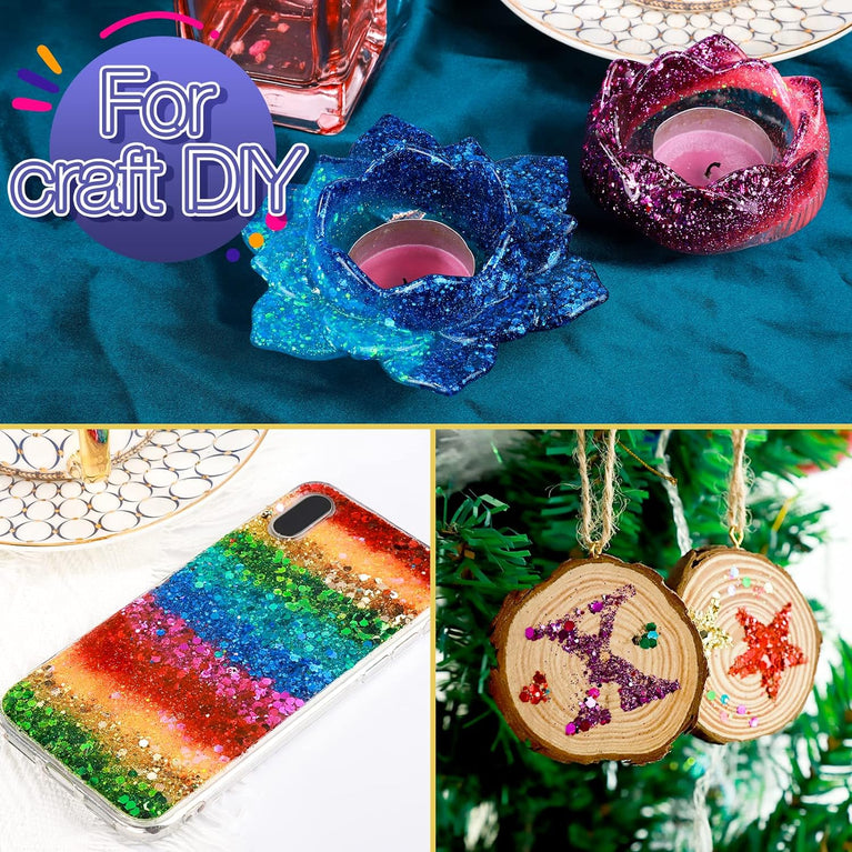 FANDAMEI 32-Color Holographic Chunky Glitter Set for Body, Face, Hair, Nails and Crafts - Non-toxic and Harmless Sparkle Decoration for Festivals, Parties, and DIY Resin Projects